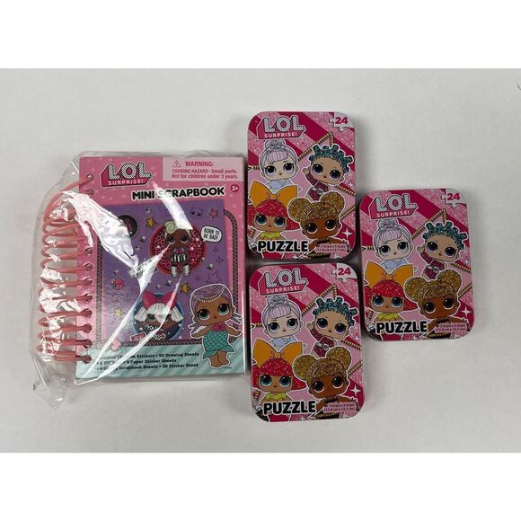 LOL Surprise! 3 Mini Puzzle in Tin 5x7 MGA Spinmaster Cardinal Plus NoteBook Sea - Picture 1 of 2